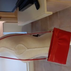 Small genuine leather and snakeskin red purse